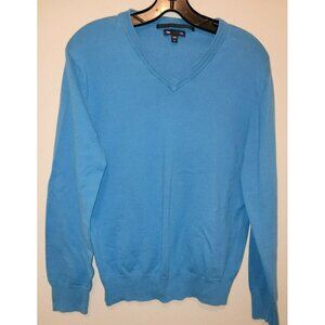 GAP Blue V-Neck Pullover Sweater Adult M Cotton Knit Long Sleeve Casual Top